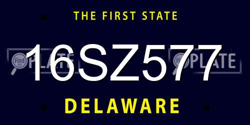 16SZ577 Delaware License Plate