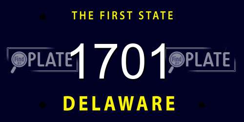 1701 Delaware License Plate