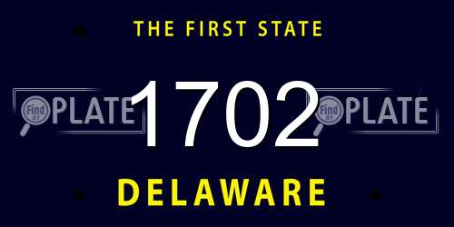 1702 Delaware License Plate