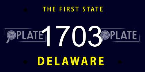 1703 Delaware License Plate