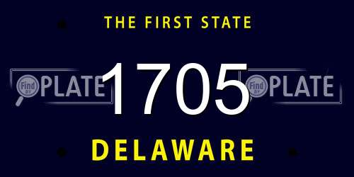1705 Delaware License Plate