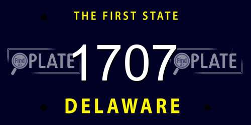 1707 Delaware License Plate
