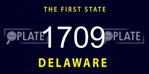 1709 Delaware License Plate