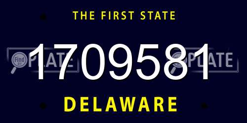 1709581 Delaware License Plate