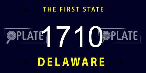 1710 Delaware License Plate