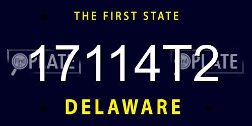 17114T2 Delaware License Plate