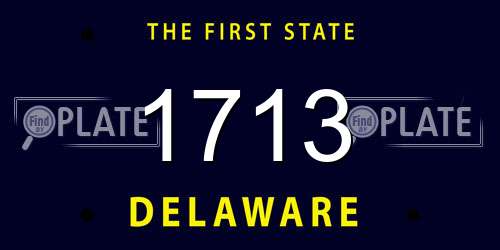 1713 Delaware License Plate