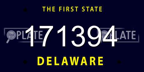 171394 Delaware License Plate