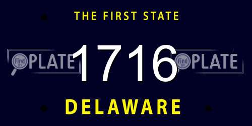 1716 Delaware License Plate