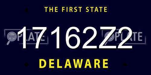 17162Z2 Delaware License Plate