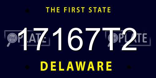 17167T2 Delaware License Plate