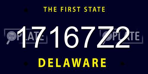 17167Z2 Delaware License Plate