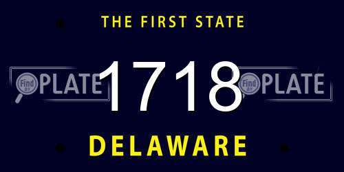 1718 Delaware License Plate