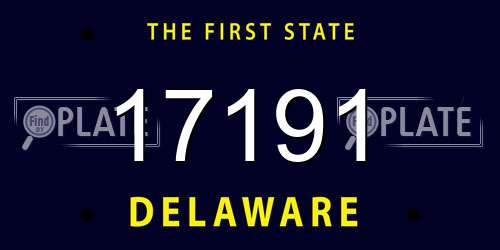 17191 Delaware License Plate