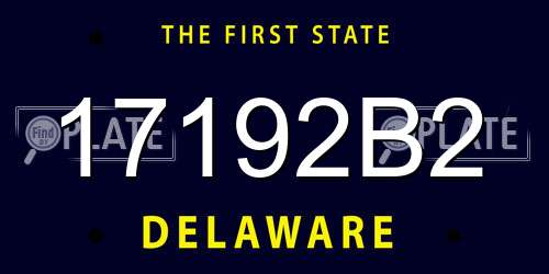17192B2 Delaware License Plate