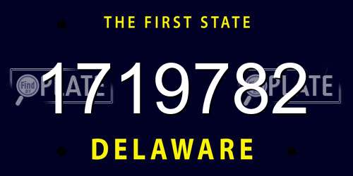 1719782 Delaware License Plate