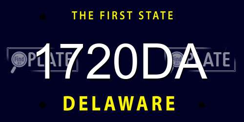 1720DA Delaware License Plate