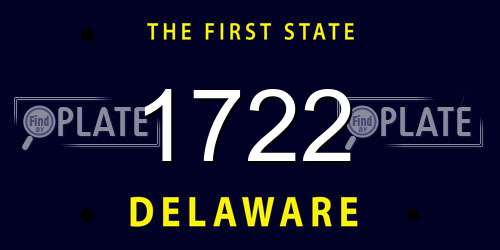 1722 Delaware License Plate