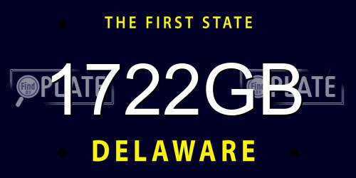 1722GB Delaware License Plate
