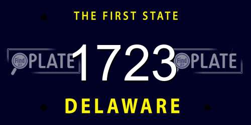 1723 Delaware License Plate