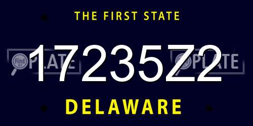 17235Z2 Delaware License Plate