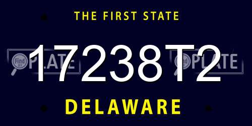 17238T2 Delaware License Plate