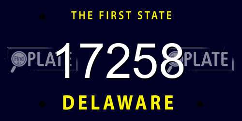 17258 Delaware License Plate