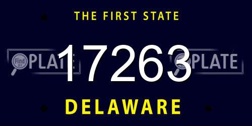 17263 Delaware License Plate