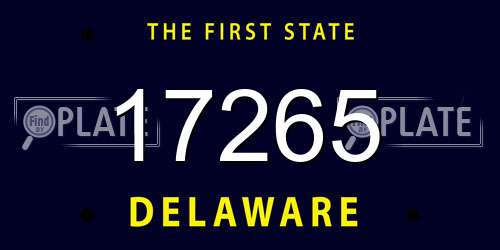 17265 Delaware License Plate