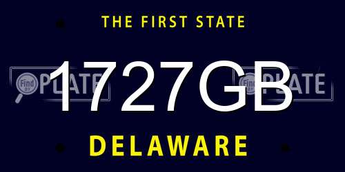 1727GB Delaware License Plate