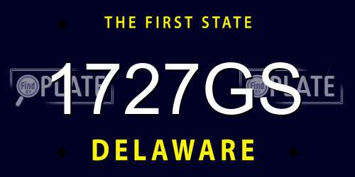 1727GS Delaware License Plate