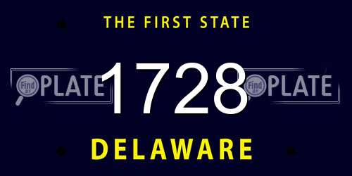 1728 Delaware License Plate