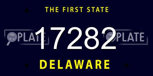 17282 Delaware License Plate