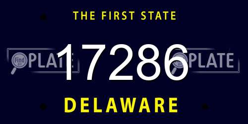 17286 Delaware License Plate
