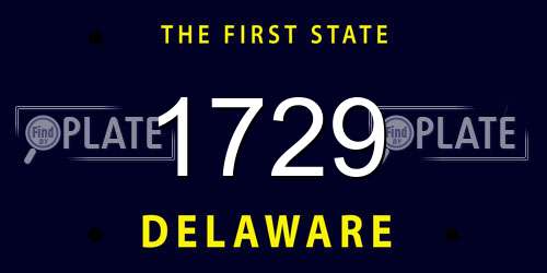 1729 Delaware License Plate