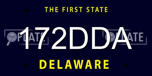 172DDA Delaware License Plate
