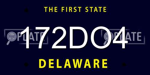 172DO4 Delaware License Plate