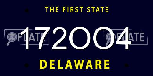 172OO4 Delaware License Plate