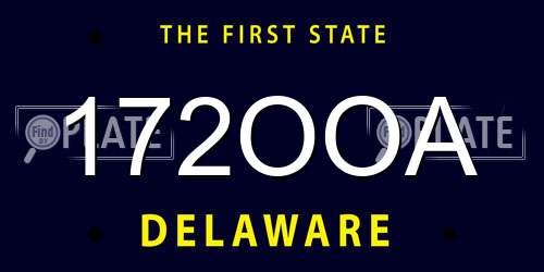 172OOA Delaware License Plate