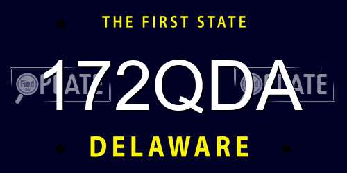 172QDA Delaware License Plate