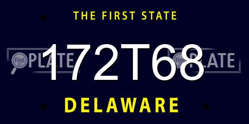 172T68 Delaware License Plate