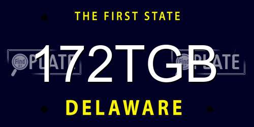 172TGB Delaware License Plate