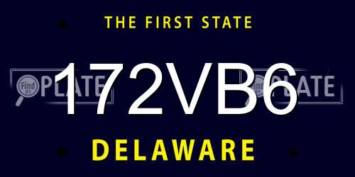 172VB6 Delaware License Plate
