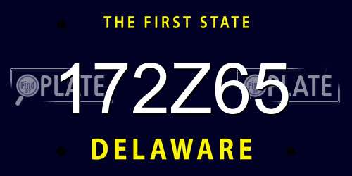 172Z65 Delaware License Plate