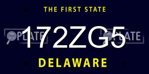 172ZG5 Delaware License Plate