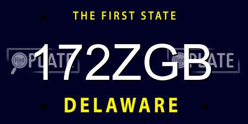 172ZGB Delaware License Plate