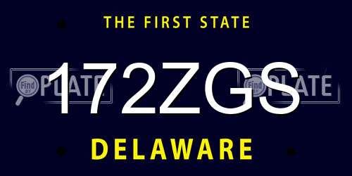 172ZGS Delaware License Plate