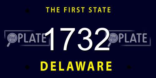 1732 Delaware License Plate