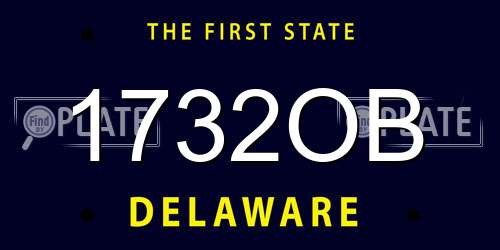 1732OB Delaware License Plate