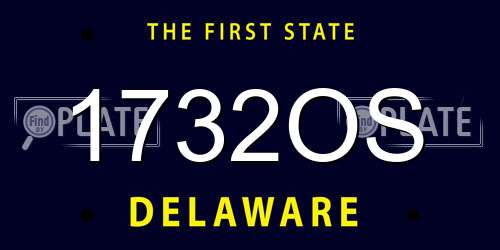 1732OS Delaware License Plate
